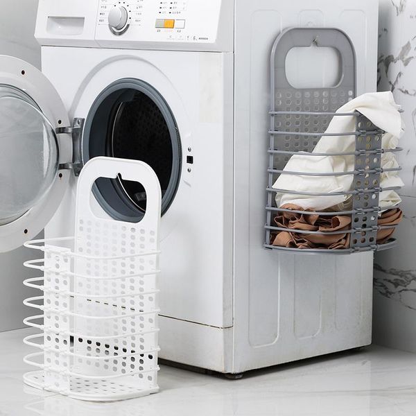 

wall-mounted dirty laundry basket collapsible clothes hanger storage bags