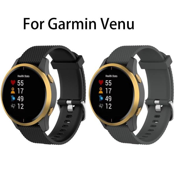 

watch bands sport silicone strap for garmin venu wristband replacement quick release design wrist belt band bracelet, Black;brown