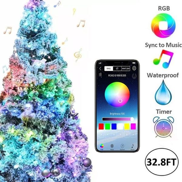 

strings christmas year decorations fairy lights waterproof garland string home xmas tree decoration usb bluetooth sync music