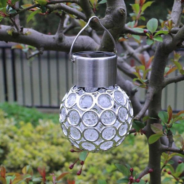 

garden decorations led solar power lights hanging lampglass ball crystal color changing light decoration outdoor courtyard