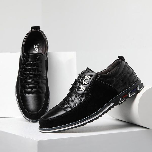 

big size casual shoes men fashion business spring breathable black dress