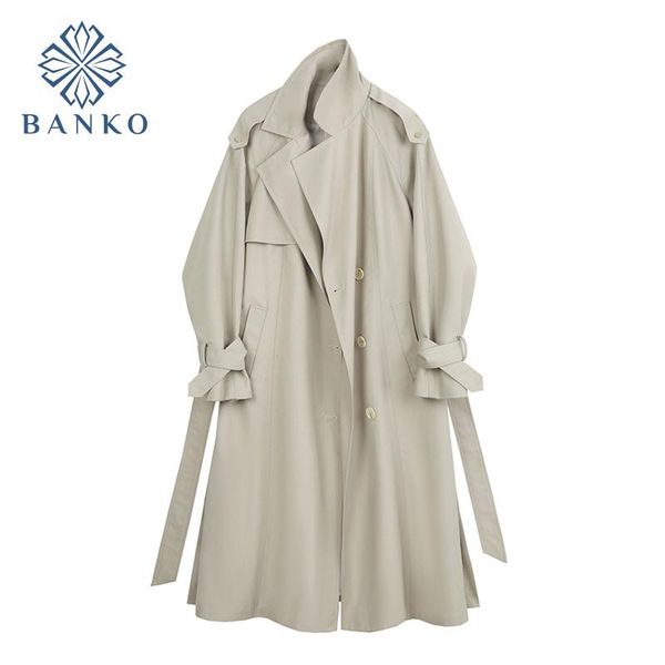 

women's trench coats long coat for women 2021 autumn ies button korean style solid loose jacket female outwear casual fashion windbreak, Tan;black