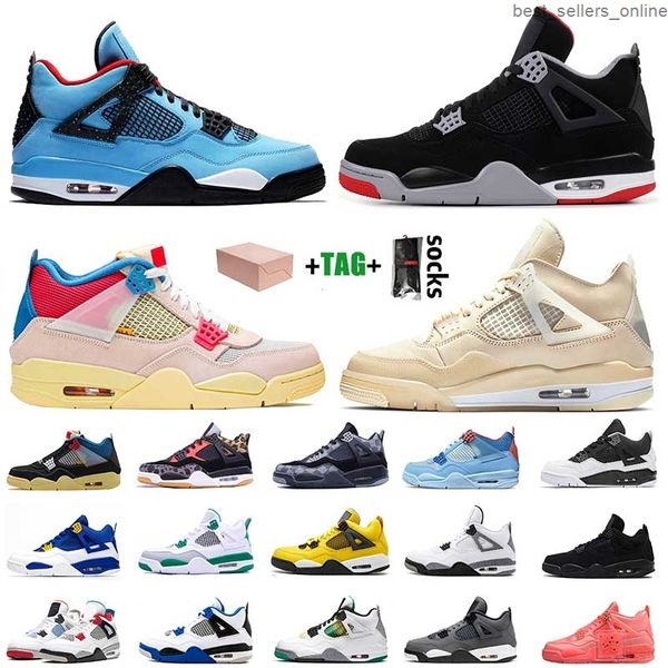 

new 2021 with box jumpman sail 4 4s basketball shoescactus jack luxurys trainers sneakers mens shoes size 13, Black