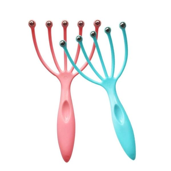 

pencil cases selling head massager five finger ball plastic scalp relieve pressure itch for rake skin