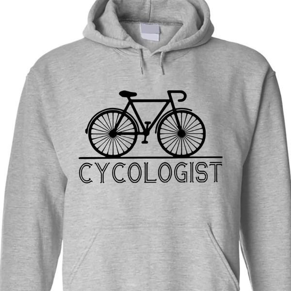 

men's hoodies & sweatshirts cycologist cycle hoodie funny bike bicycle lovers print sweatshirt, Black