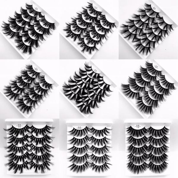 

pairs false eyelashes 5d faux mink hair lashes natural thick long eye with packing wispy makeup beauty extension tools1