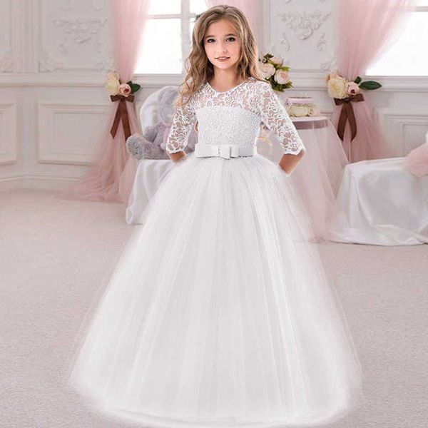 

2021 summer white bridesmaid girl party drwedding drkids dresses for girls children clothing princdr10 12 years x0803, Red;yellow