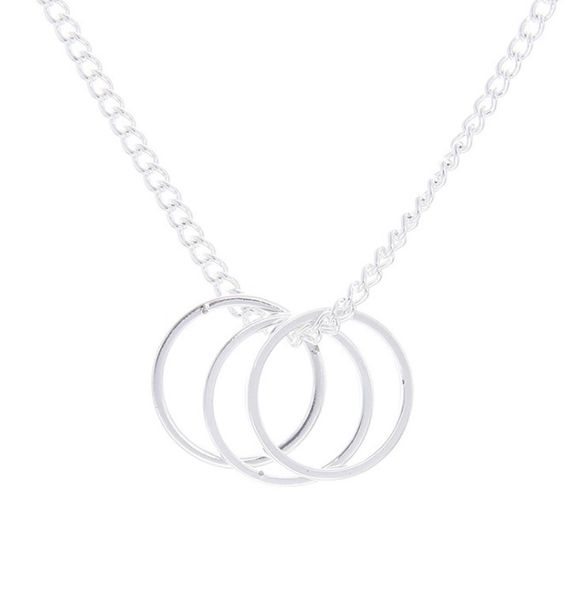 

simple and versatile cut out ring pendant necklace, Silver