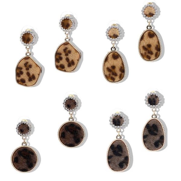 

dangle & chandelier crazy feng fashion leopard earrings maxi jewelry crystal geometric long for women 2021 party accessories, Silver