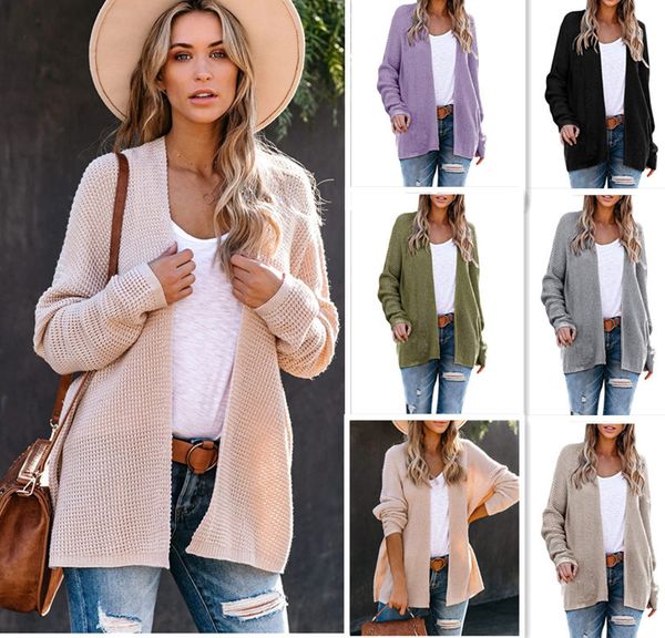 

women's knits & tees bohemian long cardigan sweater knitwear winter coat holiday slim cardigans for women solid jacket u399, White