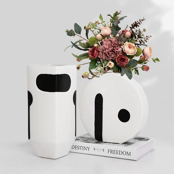 

vases modern handmade color contrast flower vase home decoration crafts ceramic ornaments arrangement wedding gifts figurines