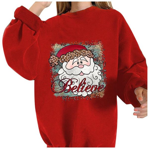 

women's hoodies & sweatshirts women casual fashion long-sleeved christmas print hooded long sleeve loose sweatshirt here the trends, Black