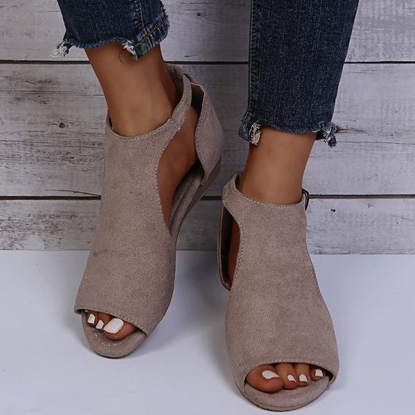 

sandals 2021 women summer buckle slope with large yards beautiful ladies shoes mujer sandalias de las mujeres, Black