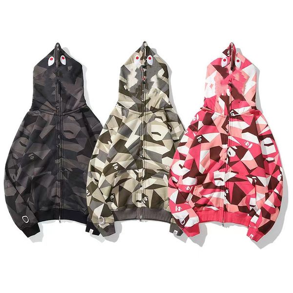

sweater hoodies men's casual purple red camo cardigan hooded jacket, Black