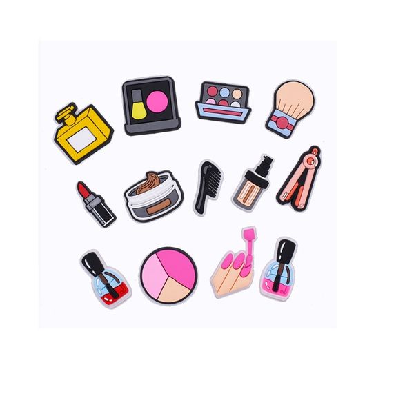 

lovely cartoon pvc shoe charms buckles boys girls fit bracelets croc jibz shoes accessories wristband kids gift, White;pink