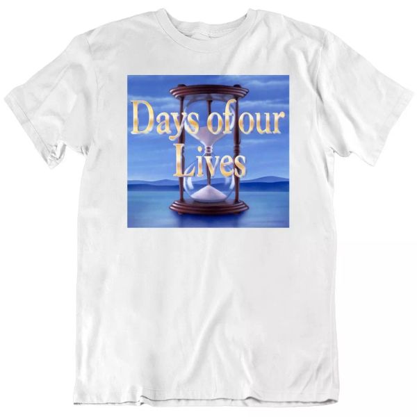 

days of our lives save soap opera tv fan t shirt, White;black