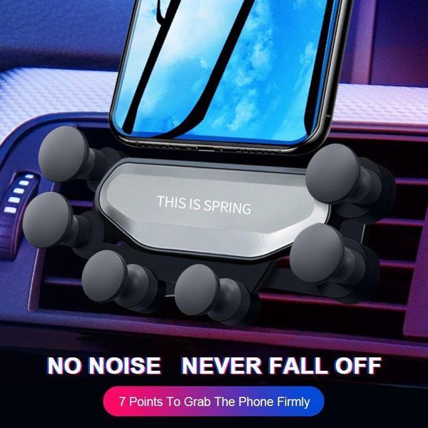 

cell phone mounts & holders 1pcs non-slip automatic grip car holder stand vent gravity bracket silver red black tpu abs 2021