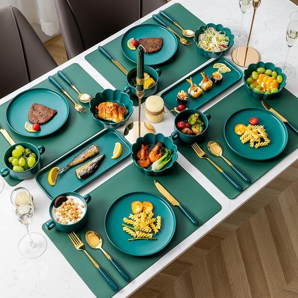 

dishes & plates western couple plate set luxury fashion solid color children bowl zestawy obiadowe dinnerware di50pz