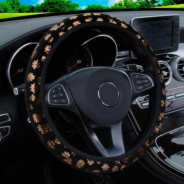 

steering wheel covers 14-15'' cover 37-38cm car chrysanthemum floral non-slip