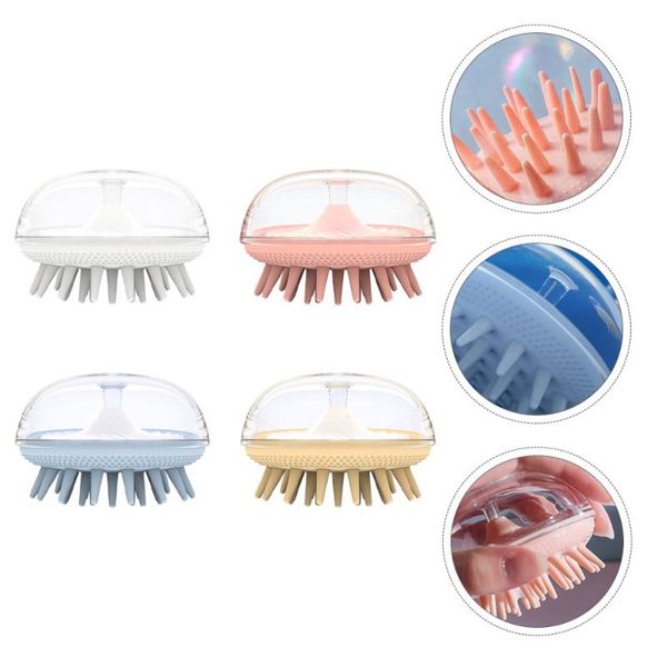 

hair brushes 4pcs scalp cleaning massager bath head, Silver