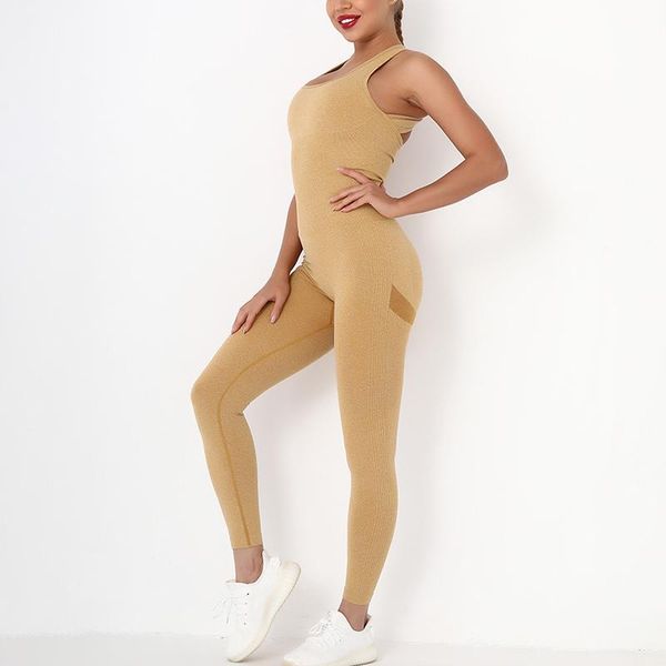 

yoga outfit one-piece gym set sports bra leggings jumpsuit backless fitness all-in-one tight sportswear active wear women