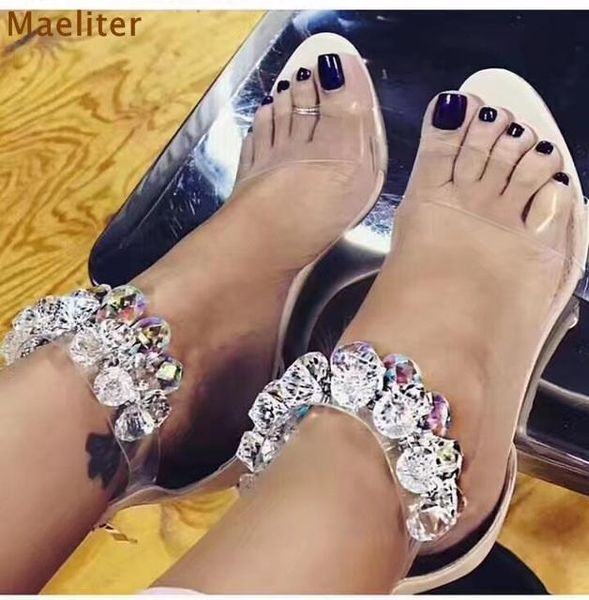 

stylish jewelry beaded women sandals super stiletto high heel open toe cover zipper shoes crystal bling party, Black