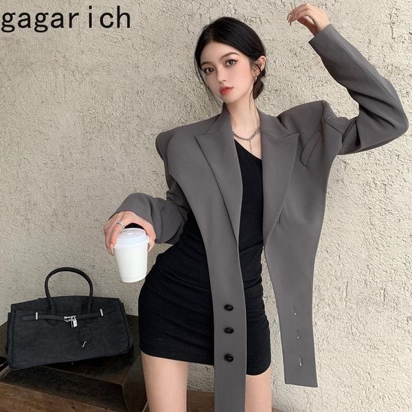 

women's suits & blazers gagarich woman sets 2021 autumn ins fashion elegant vintage backless design cross one-shoulder tight dress suit, White;black