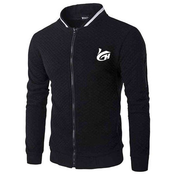 

high-end new spring and autumn brand fashion knitted cardigan sweater black korean casual et men's 2021