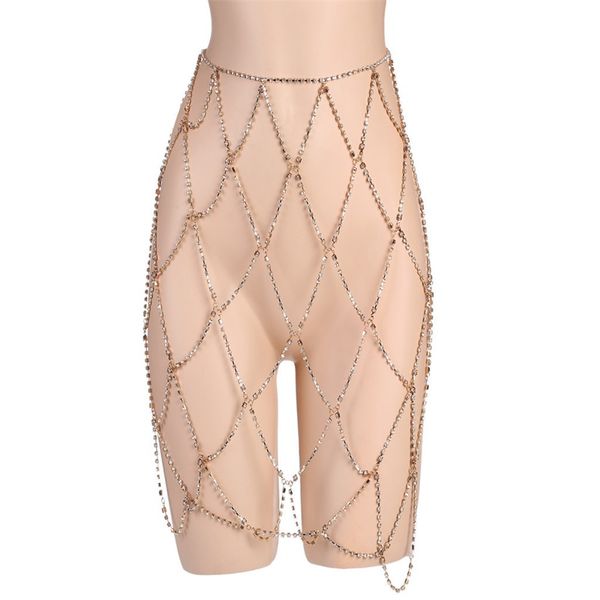 

super glittering rhinestone diamond crystal fashion body belly chain jewelry for night clubs parties gold silver 274 q2