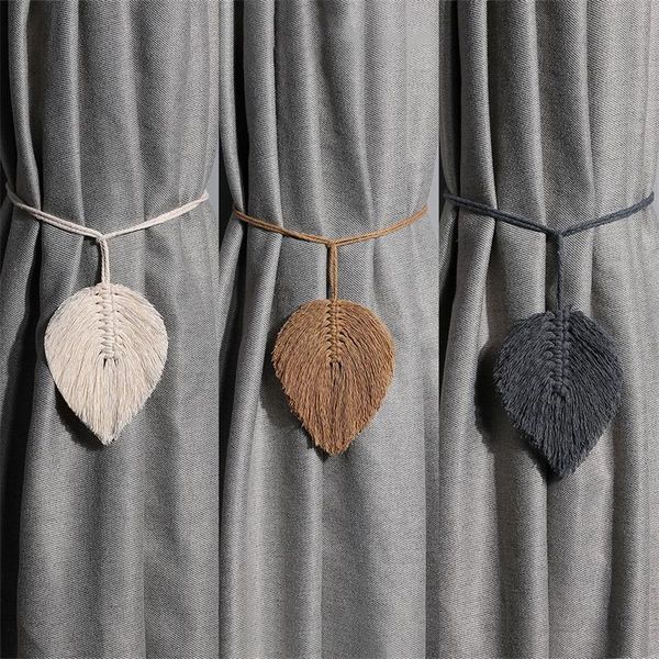 

other home decor 2pcs leaf macrame curtain tiebacks shaped braided for living room holdback window bedroom decoration