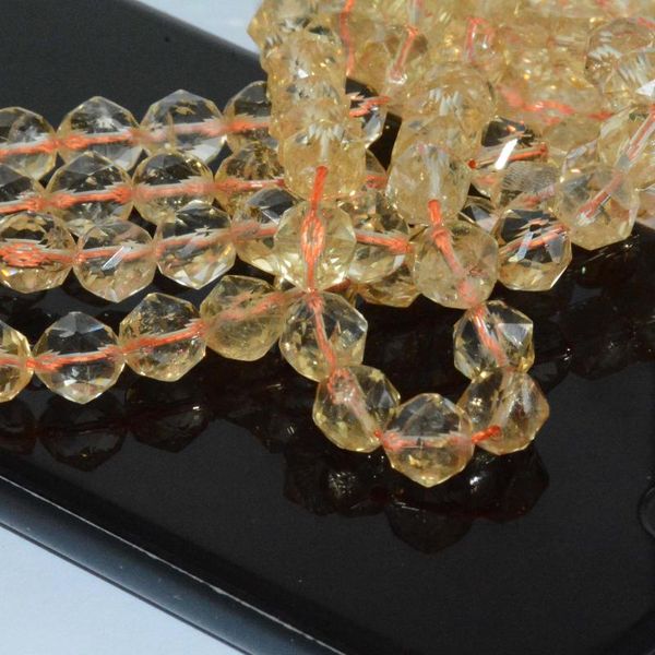 

other natural citrine triangle faceted round beads 6.5mm / 7.5-8mm