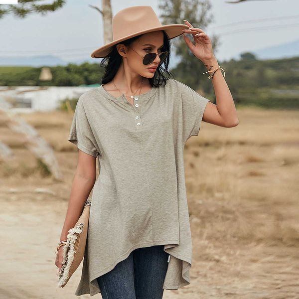 

2021 fashion t shirts women's summer short sleeve long with good quality and high score comfort, White