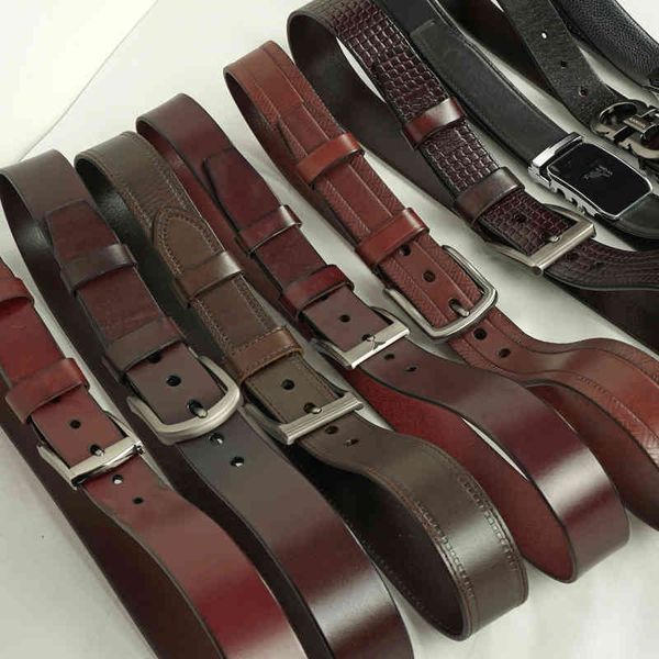 

brand belt leather belt men's leather does not take the lead to automatically buckle pure at a special loss, Black;brown