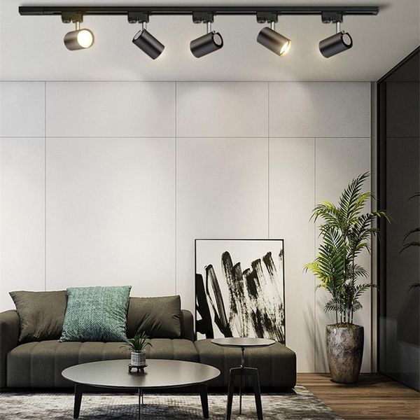 

white black gold led track light lamp spot rail spotlight ac85-265v indoor ceiling lamps for home clothing store shop coffee bar lights