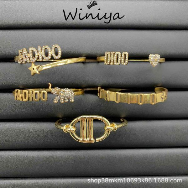 

designer family new letter inlaid love star bracelet high version personalized fashion jewelry, Black