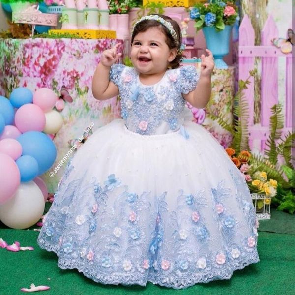

girl's dresses bue baby flower girl lace appliques pearls girls birthday party dress christmas first communion gowns, Red;yellow