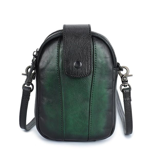 

evening bags women's bag first layer cowhide fashion messenger shoulder retro literary light vertical mobile phone