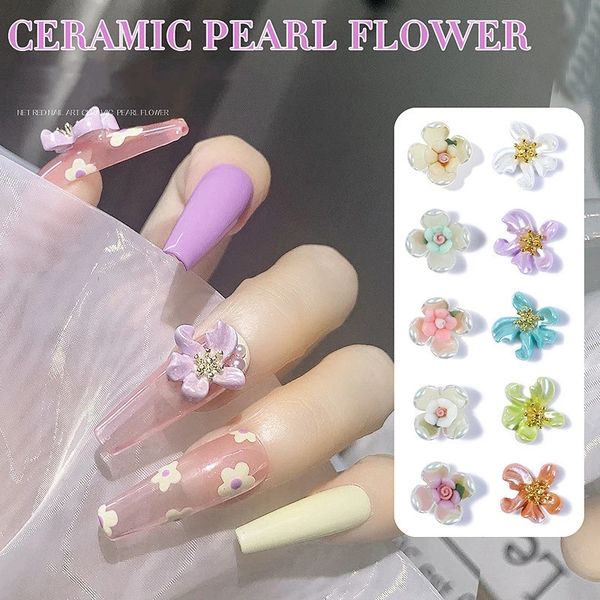 3D Flower Nail Art Dekorationen 2021 Mode Harz Nägel Zubehör Für DIY Maniküre Design