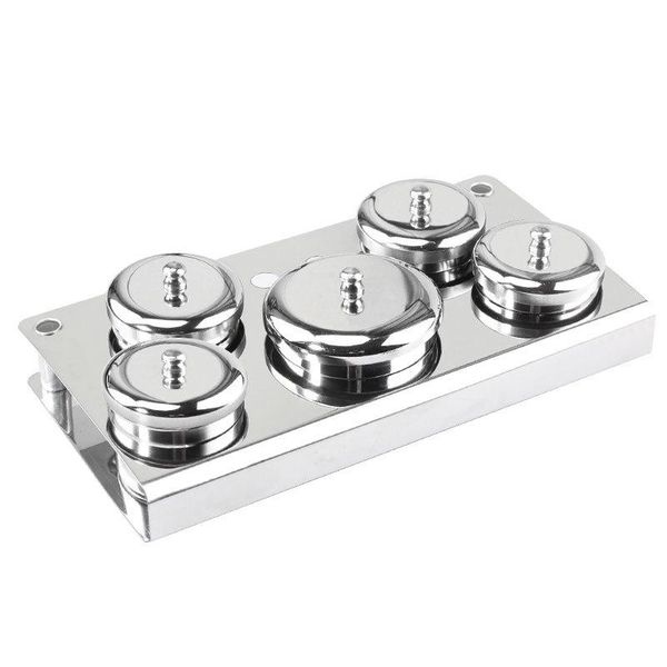 

nail art kits stainless steel liquid cup crystal powder with lid sub-packing container 5 pcs /box