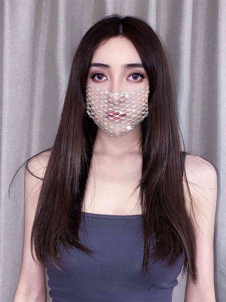 

2021 summer inlaid hollow diamond jewelry mask female yx1211