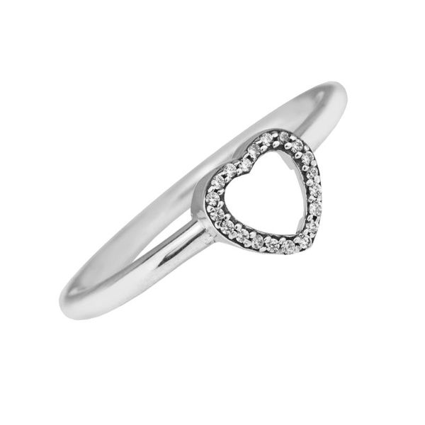 

cluster rings puzzle heart frame ring with clear cz 100% 925 sterling-silver-jewelry, Golden;silver