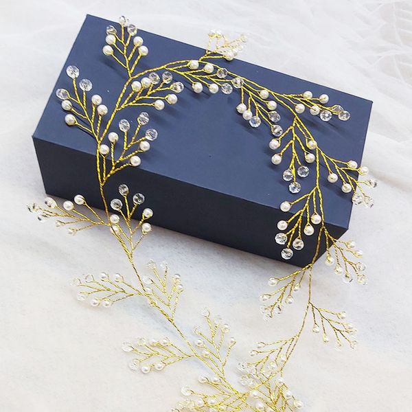 

Bride Wedding Headband Pearl Vine Braid Headpieces Bead Bridal Hair Accessories for Women, Silver