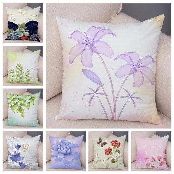 

nordic style european floral soft plush cushion cover decor flower plant pillowcase for sofa home simple geometry pillow case cushion/decora