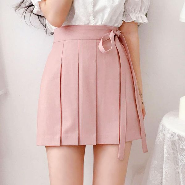 

summer mini pleated clothes womens skirt pink black fashion faldas mujer moda spodnica jupe femme