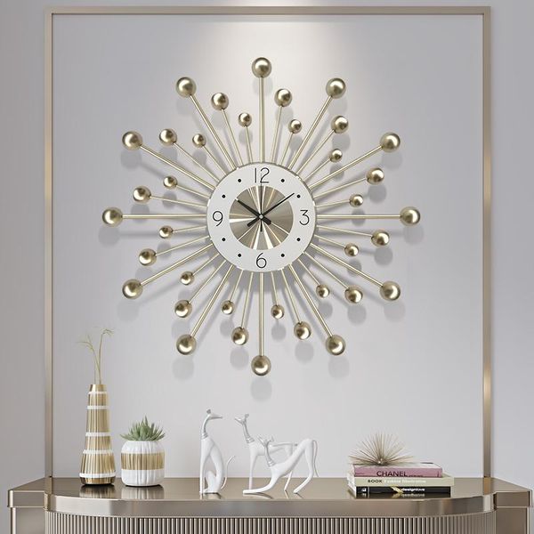 

wall clocks modern simple clock nordic living room silent metal fashion large design reloj de pared home decoration 5