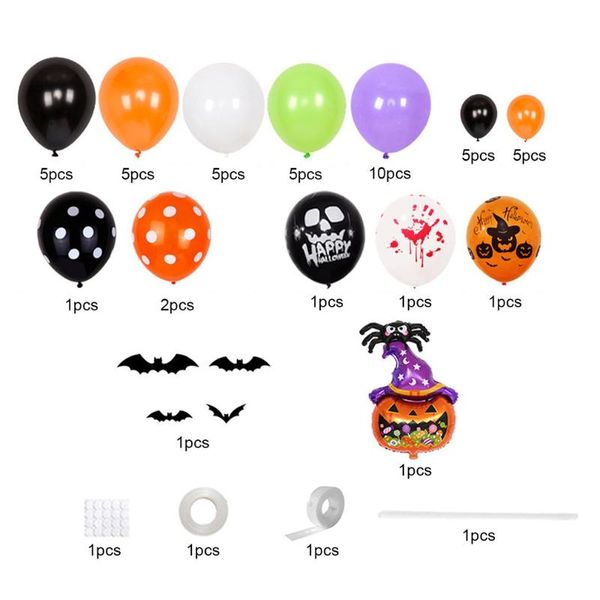 

party decoration halloween balloon garland arch orange black latex globos decorations bat indoor home decors supplies