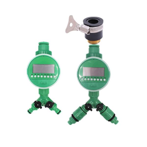 

2-ways hose splitter with battery-operated timer y water distributor garden watering controller/timer automatic fittings equipments