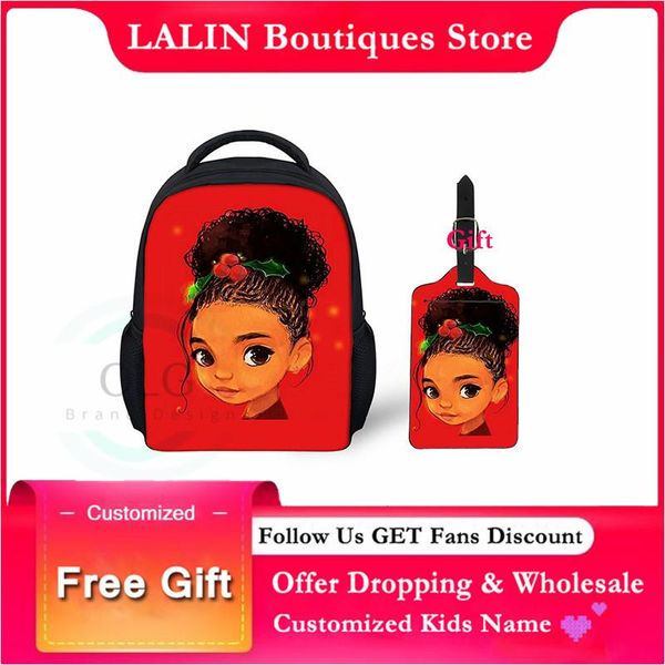 

backpack lalin vogue african girl style toddler mini backpacks for girls 2pcs/set school bags children large bookbag red travel rucksack