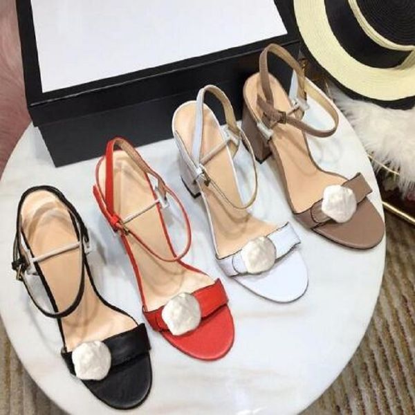 

classic high heeled sandals coarse heel leather suede woman shoes sandal metal buckle for parties occupation size34-42, Black