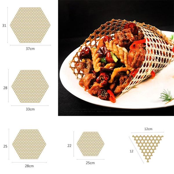 

mats & pads 1pcs anti-stick cookware bamboo woven mat handmade placemat placing decorative grid s7